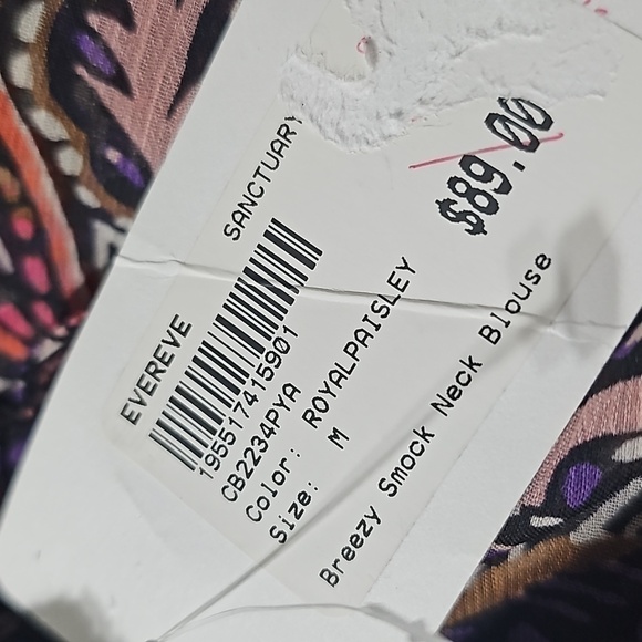 Sanctuary Royal Paisley Colorful‎ Blouse Size Medium NWT - Picture 7 of 10